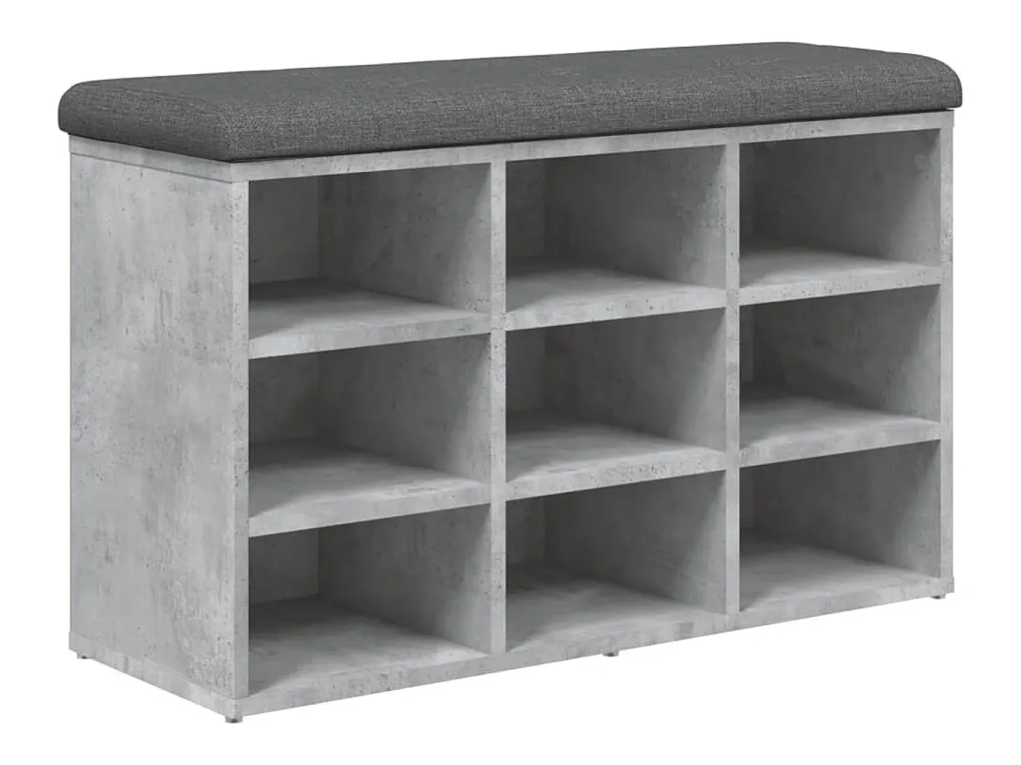 Banco zapatero de hormigón gris 82x32x50 cm madera de ingeniería