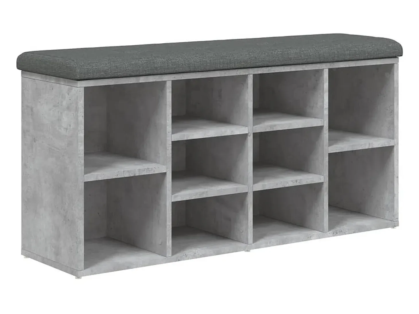 Banco zapatero de hormigón gris 102x32x50 cm madera de ingeniería