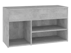 Banco zapatero de hormigón gris 80x30x45 cm Madera de ingeniería