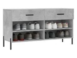 Banco zapatero de hormigón gris 102x35x55 cm madera de ingeniería