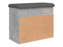 Banco zapatero de hormigón gris 62x32x50 cm madera de ingeniería