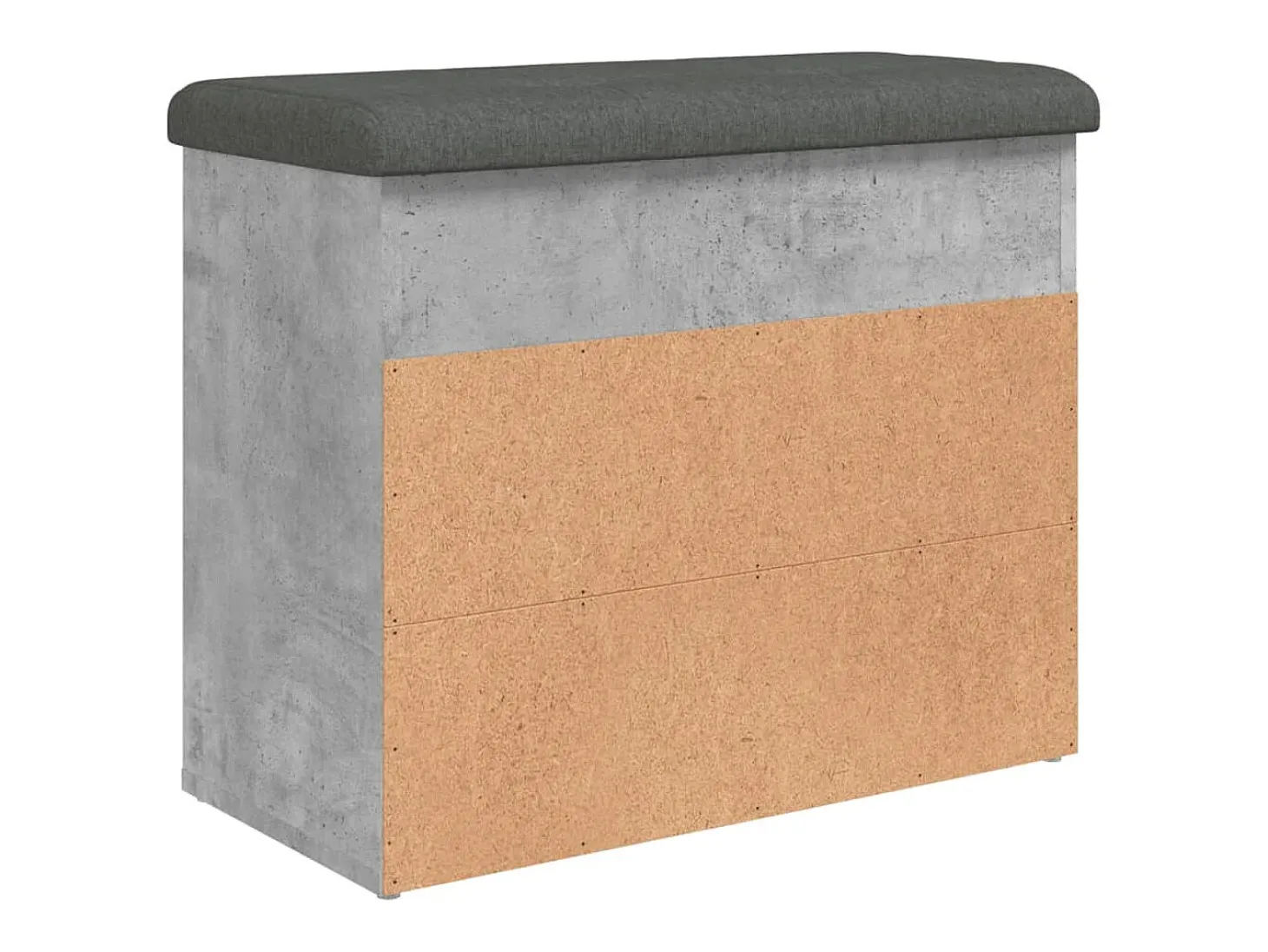 Banco zapatero de hormigón gris 62x32x50 cm madera de ingeniería