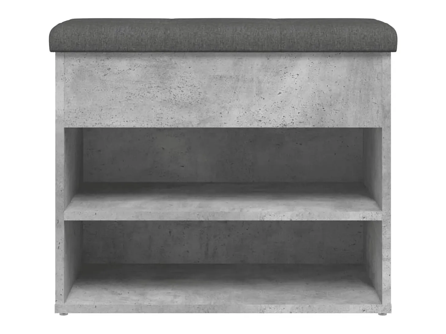 Banco zapatero de hormigón gris 62x32x50 cm madera de ingeniería