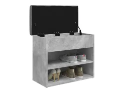 Banco zapatero de hormigón gris 62x32x50 cm madera de ingeniería