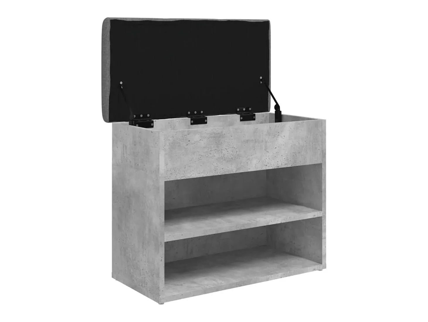 Banco zapatero de hormigón gris 62x32x50 cm madera de ingeniería