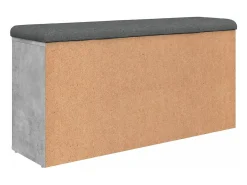 Banco zapatero de hormigón gris 102x32x50 cm madera de ingeniería