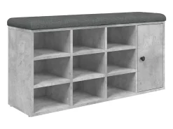 Banco zapatero de hormigón gris 102x32x50 cm madera de ingeniería