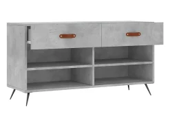 Banco zapatero de hormigón gris 102x35x55 cm madera de ingeniería