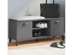 Banco zapatero de madera maciza de pino color gris antracita