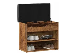 Banco zapatero de madera antigua 62x32x50 cm madera de ingeniería