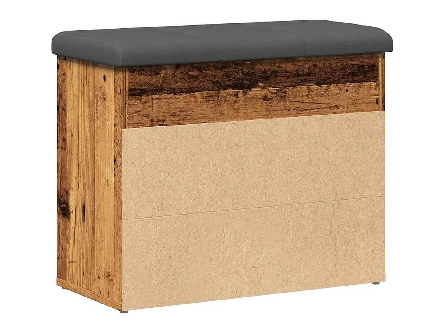 Banco zapatero de madera antigua 62x32x50 cm madera de ingeniería