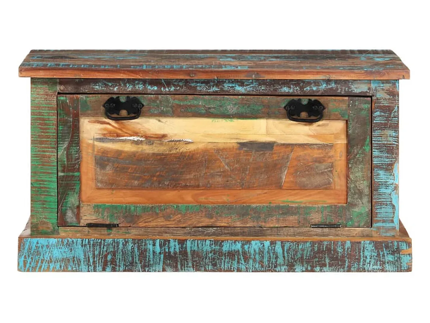 Banco zapatero de madera maciza reciclada ES680648