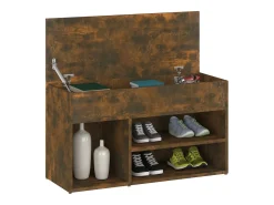 Banco zapatero de roble ahumado 80x30x45 cm Madera de ingeniería