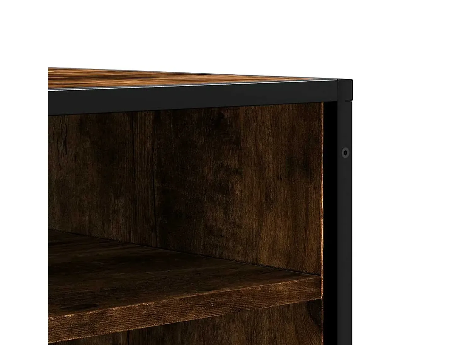 Banco zapatero de roble ahumado, madera de ingeniería y metal