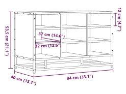 Banco zapatero de roble ahumado, madera de ingeniería y metal