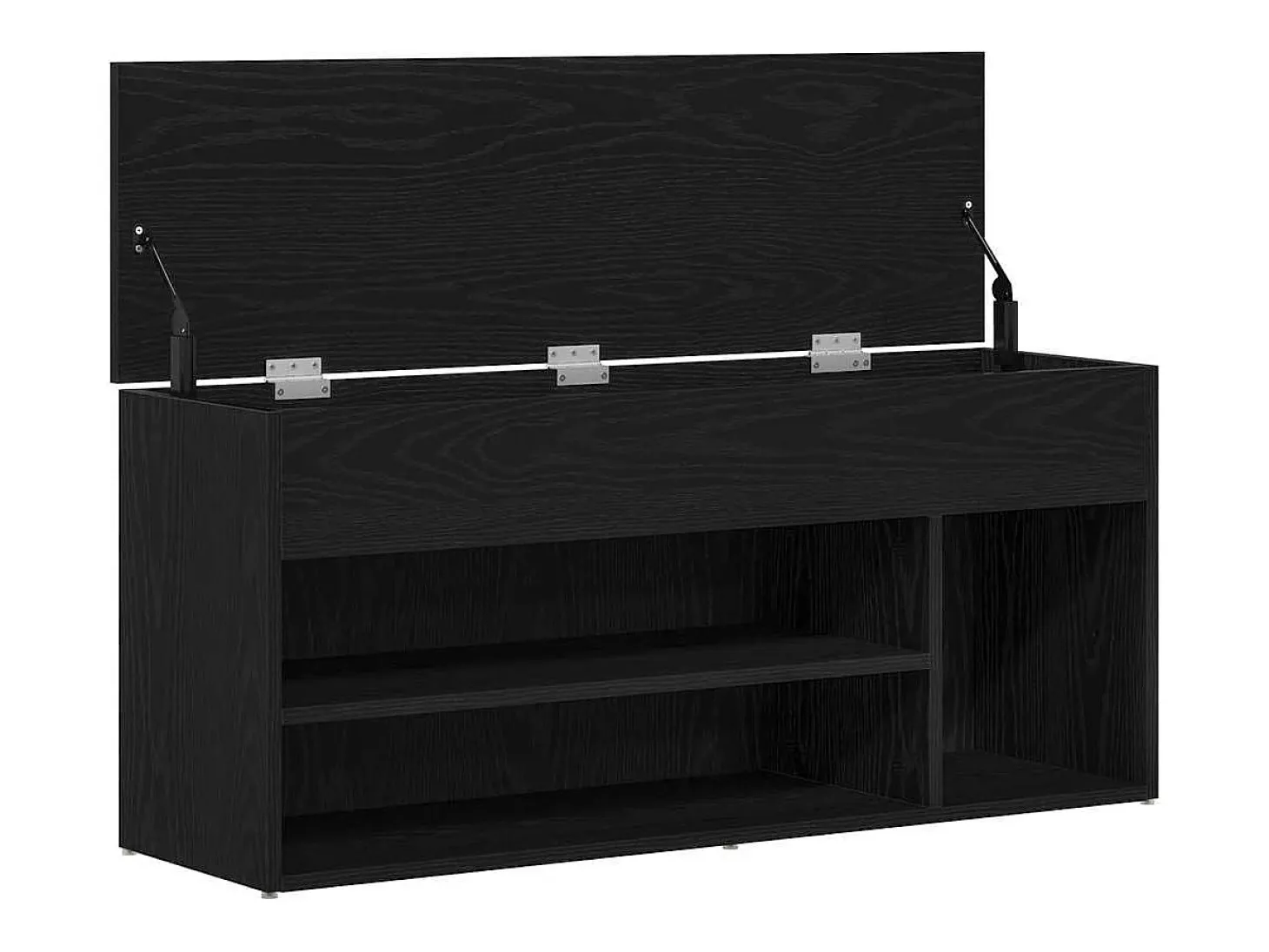 Banco zapatero de roble negro 102x30,5x45 cm madera de ingeniería