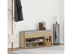 Banco zapatero de roble Sonoma 102x30,5x45 cm madera de ingeniería
