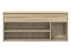 Banco zapatero de roble Sonoma 102x30,5x45 cm madera de ingeniería