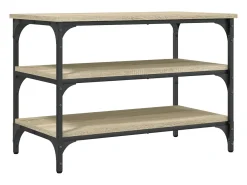 Banco zapatero de roble Sonoma 70x38,5x49 cm madera de ingeniería