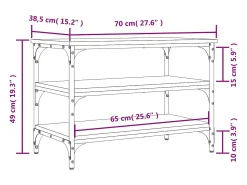 Banco zapatero de roble Sonoma 70x38,5x49 cm madera de ingeniería