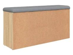 Banco zapatero de roble Sonoma 102x32x50 cm madera de ingeniería