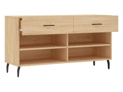 Banco zapatero de roble Sonoma 102x35x55 cm madera de ingeniería