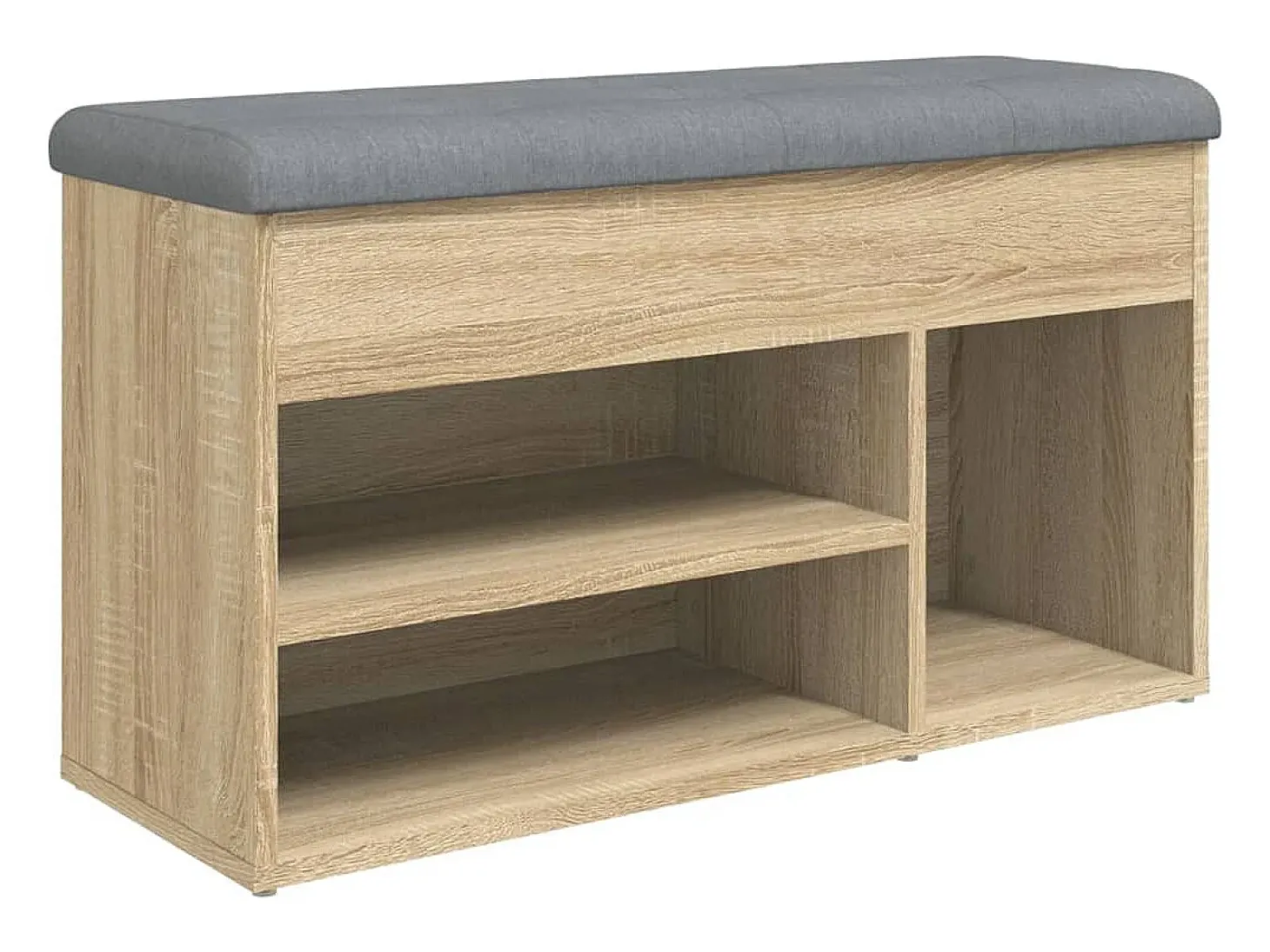Banco zapatero de roble Sonoma 82x32x45,5 cm madera de ingeniería