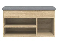 Banco zapatero de roble Sonoma 82x32x45,5 cm madera de ingeniería