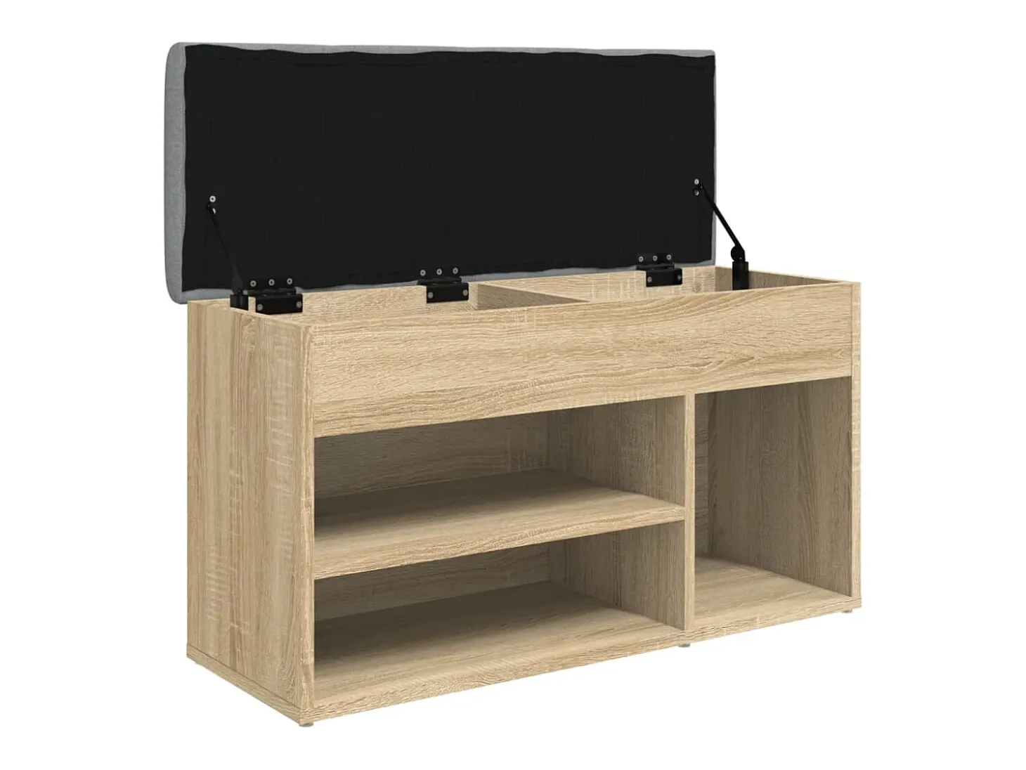 Banco zapatero de roble Sonoma 82x32x45,5 cm madera de ingeniería