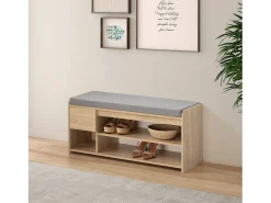 Banco zapatero Gabriel Color Roble 3 Huecos y 1 cajón