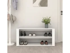 Banco zapatero Macarena 2 estantes blanco 45x100x35 cm