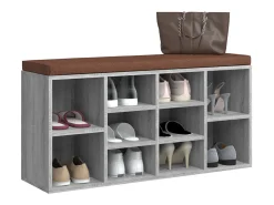 Banco zapatero madera contrachapada gris Sonoma 103x30x48 cm ES310812
