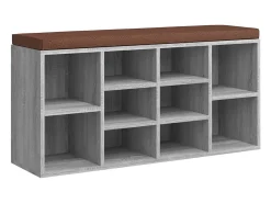 Banco zapatero madera contrachapada gris Sonoma 103x30x48 cm ES310812