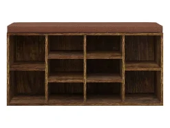 Banco zapatero madera contrachapada roble ahumado 103x30x48 cm ES720725