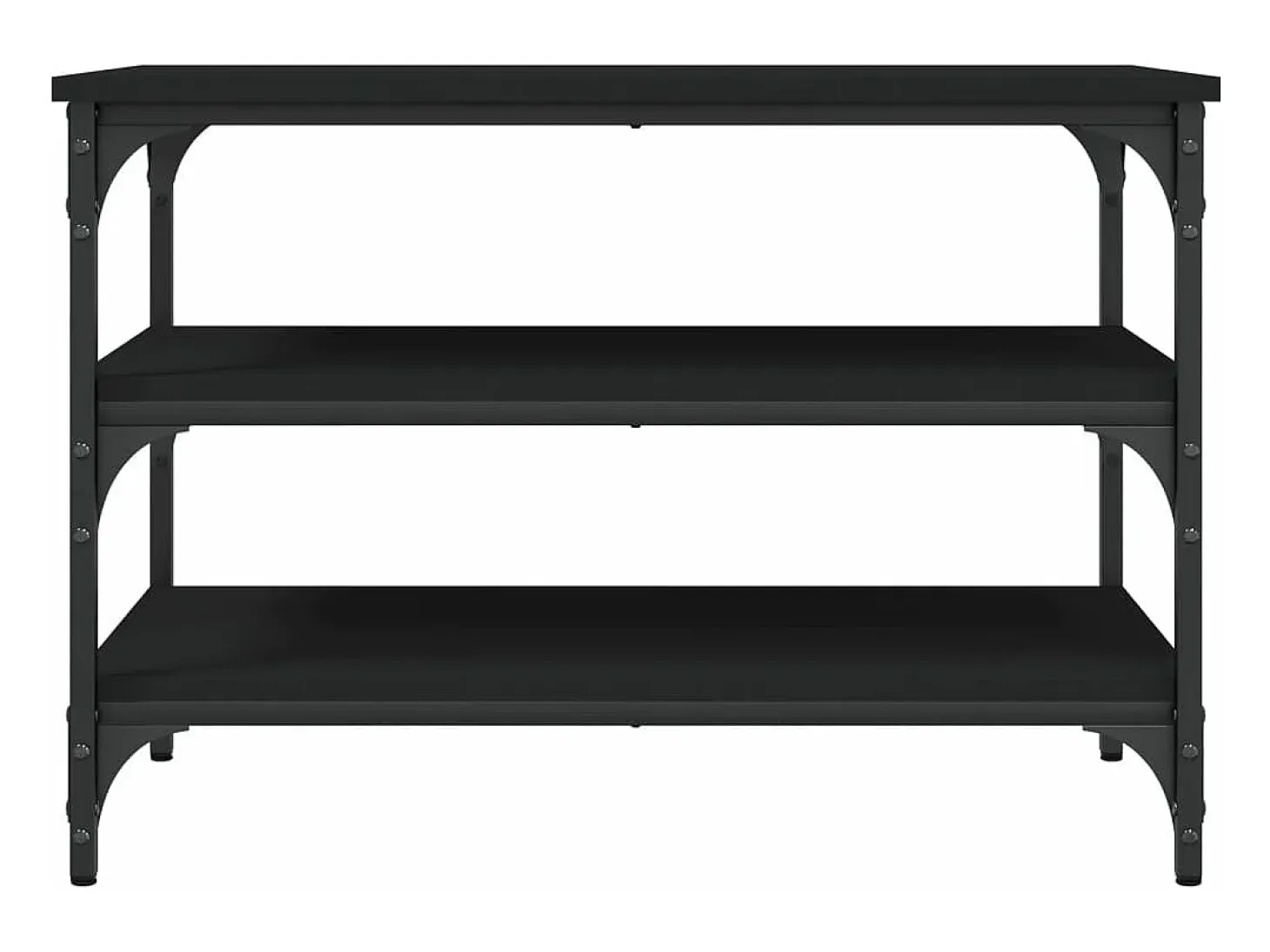 Banco zapatero madera de ingeniería negro 70x38,5x49 cm ES752202