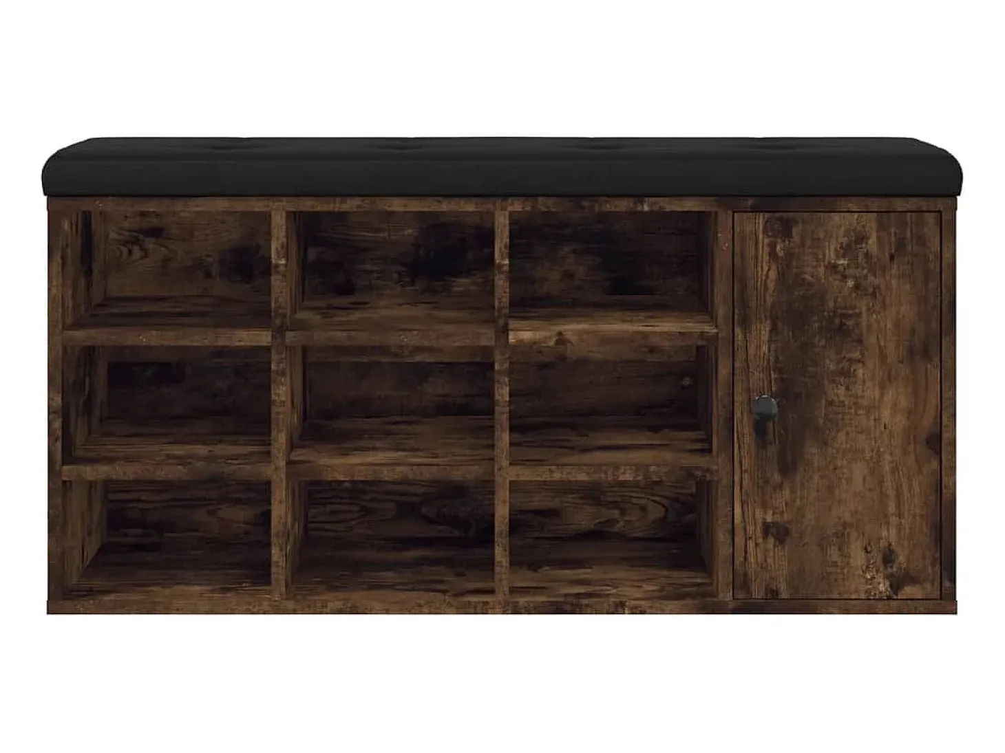 Banco zapatero madera de ingeniería roble ahumado 102x32x50 cm ES877967