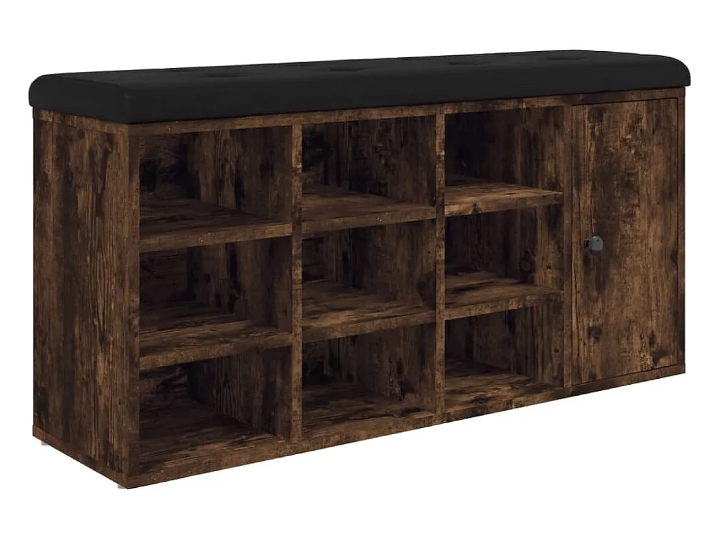 Banco zapatero madera de ingeniería roble ahumado 102x32x50 cm ES877967