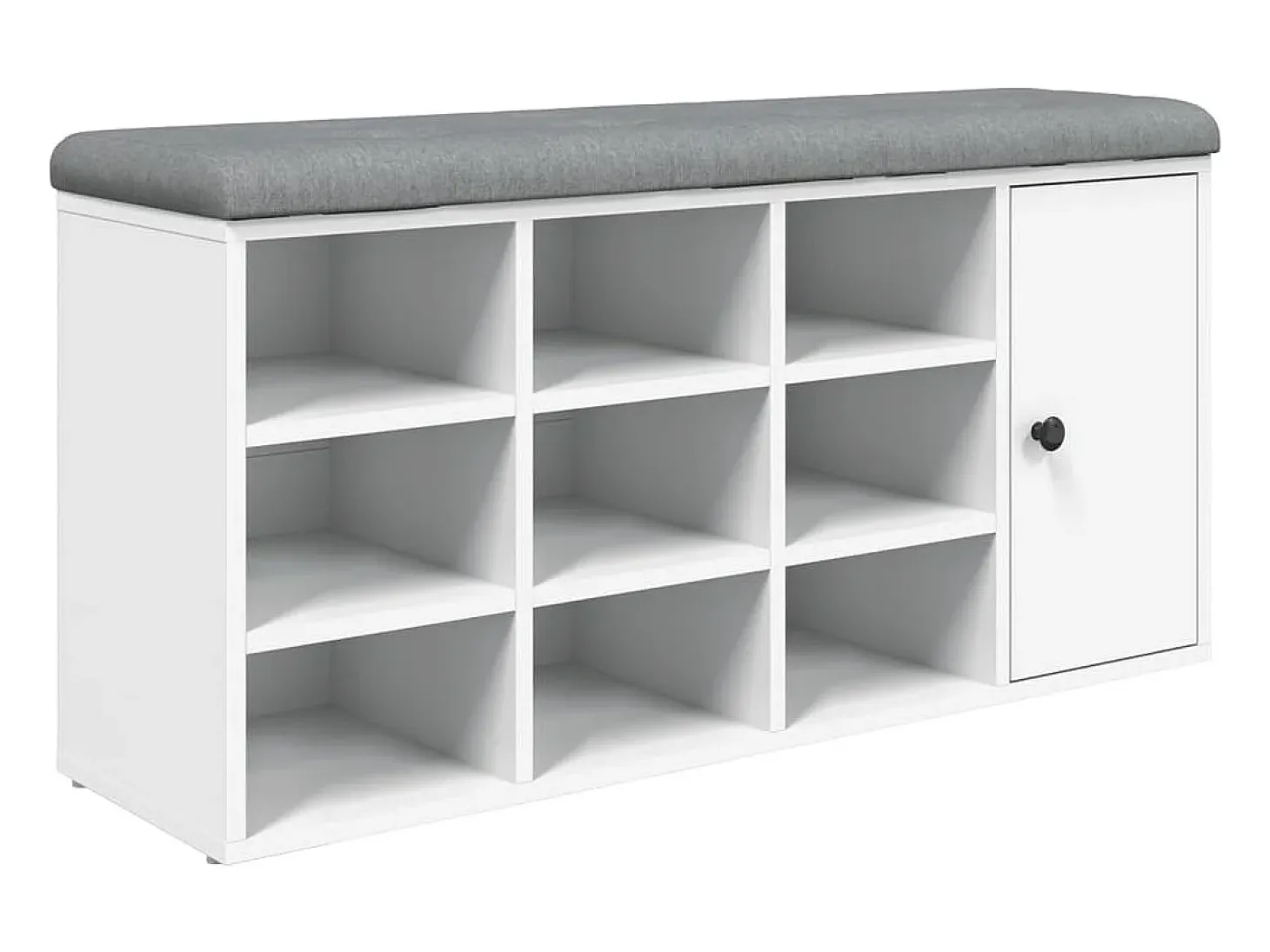 Banco zapatero madera de ingeniería blanco 102x32x50 cm ES626331