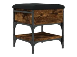 Banco zapatero madera de ingeniería roble ahumado 42x42x45 cm