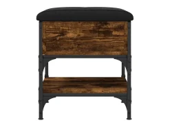 Banco zapatero madera de ingeniería roble ahumado 42x42x45 cm