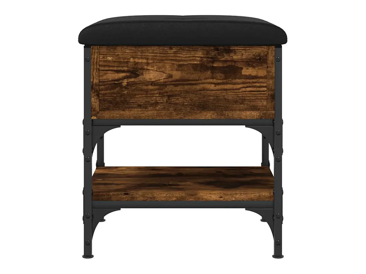 Banco zapatero madera de ingeniería roble ahumado 42x42x45 cm
