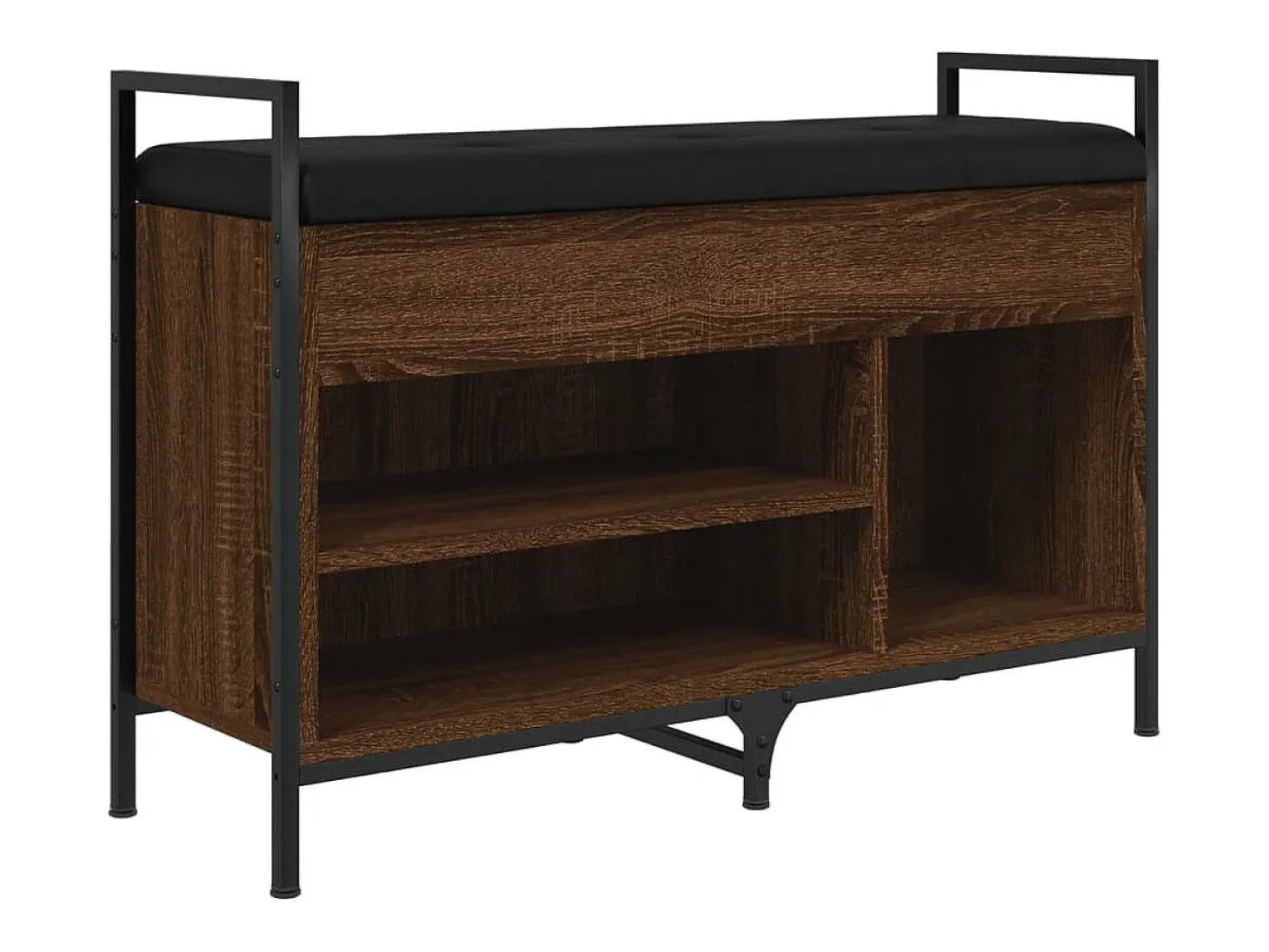 Banco zapatero madera de ingeniería marrón roble 85,5x32x57,5cm ES162239