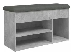 Banco zapatero madera de ingeniería gris hormigón 82x32x45,5 cm ES750451