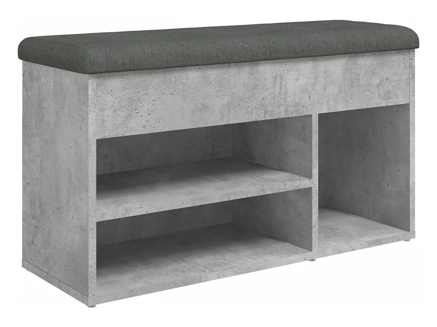 Banco zapatero madera de ingeniería gris hormigón 82x32x45,5 cm ES750451
