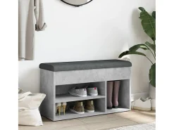 Banco zapatero madera de ingeniería gris hormigón 82x32x45,5 cm ES750451