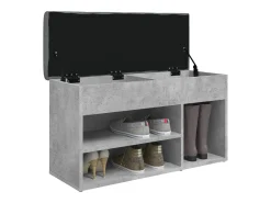 Banco zapatero madera de ingeniería gris hormigón 82x32x45,5 cm ES750451