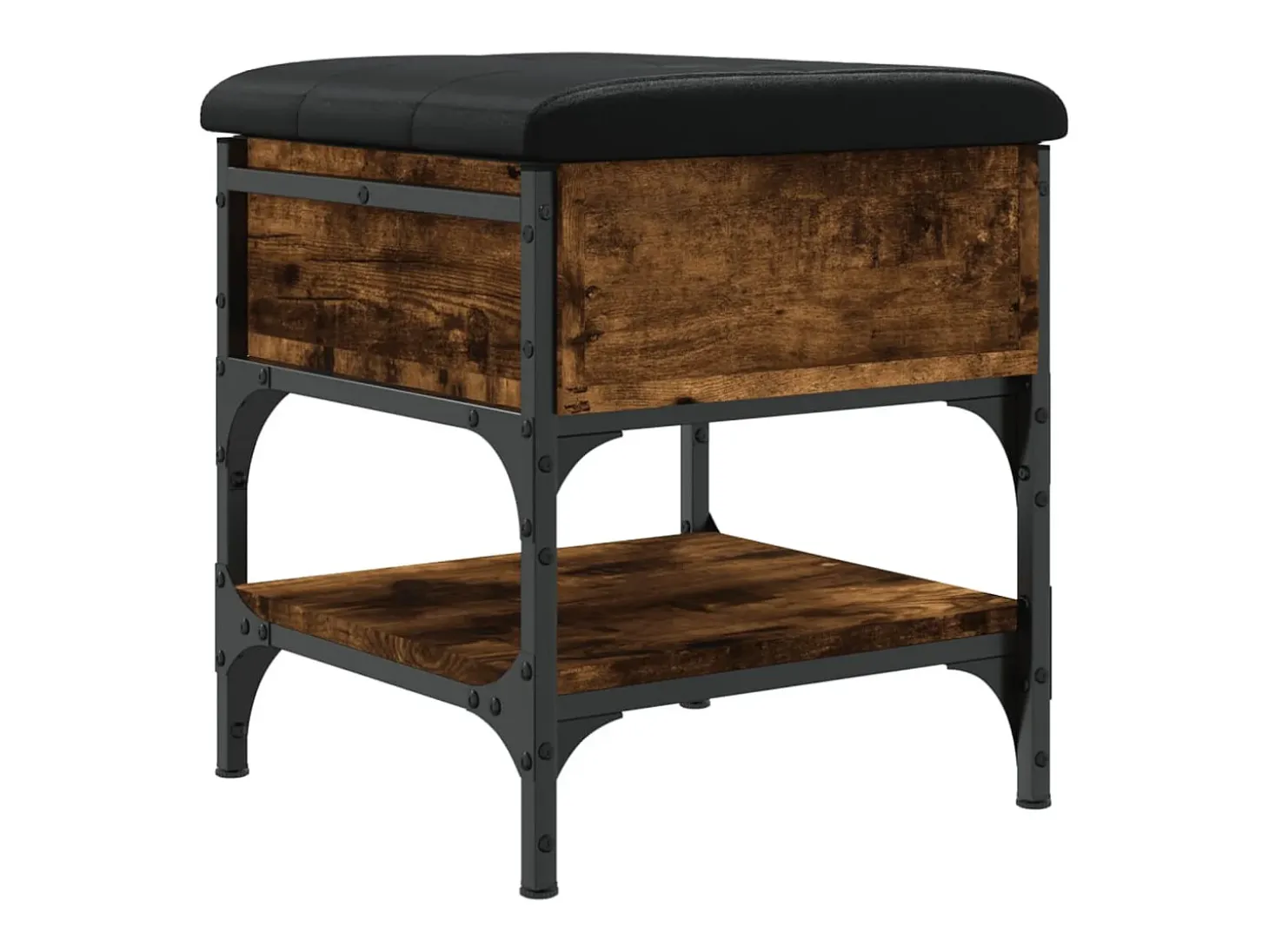 Banco zapatero madera de ingeniería roble ahumado 42x42x45 cm ES862465