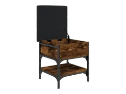 Banco zapatero madera de ingeniería roble ahumado 42x42x45 cm ES862465
