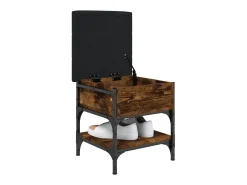 Banco zapatero madera de ingeniería roble ahumado 42x42x45 cm ES862465