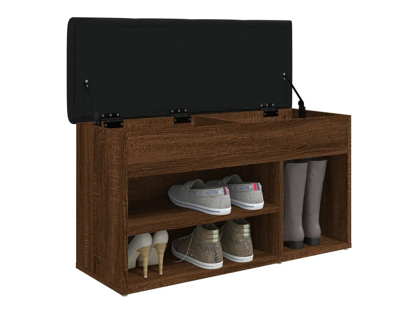 Banco zapatero madera de ingeniería marrón roble 82x32x45,5 cm ES440765